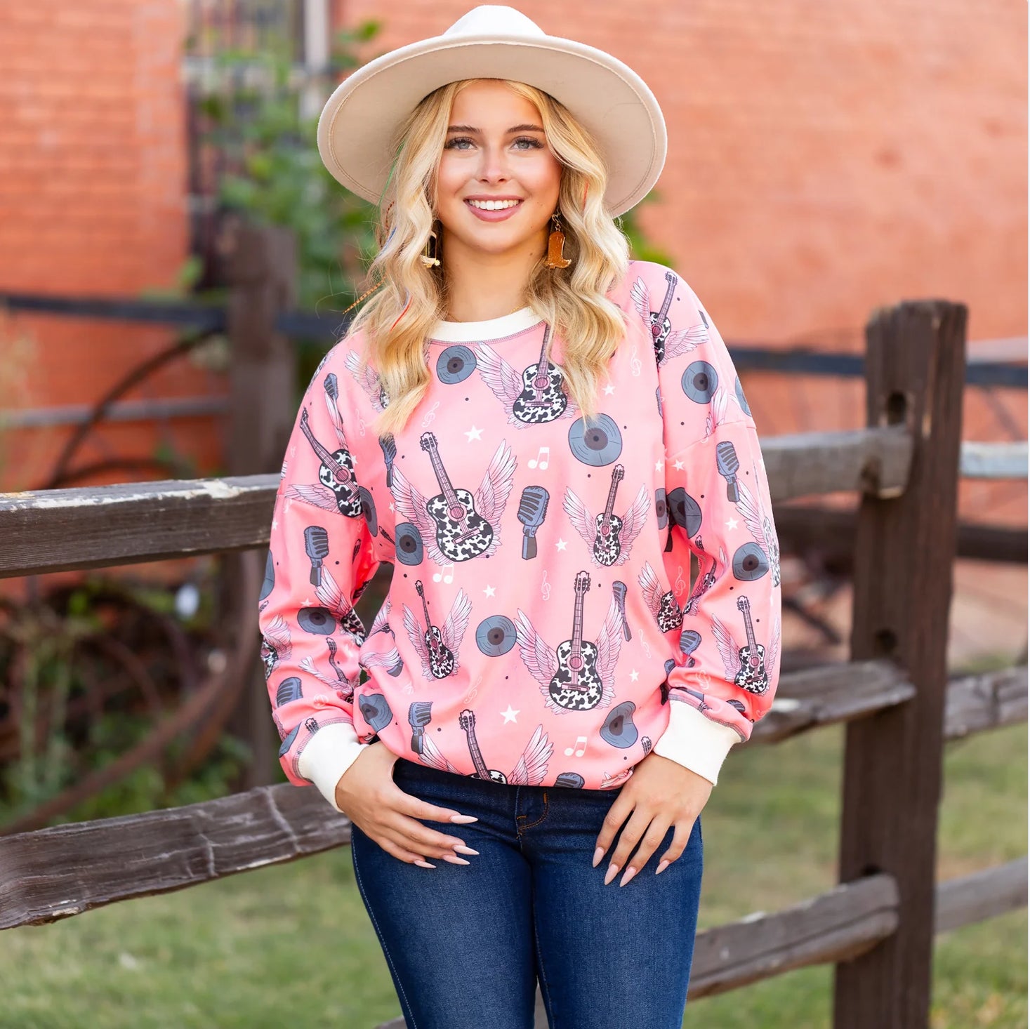 Rock ‘N’ Roll Music Print Top