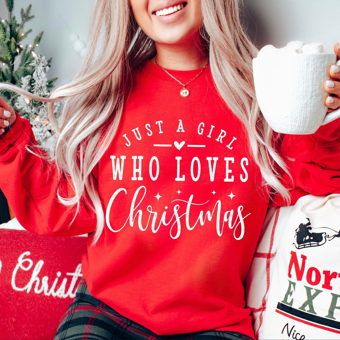 “Just A Girl Who Loves Christmas” Graphic Sweatshirt
