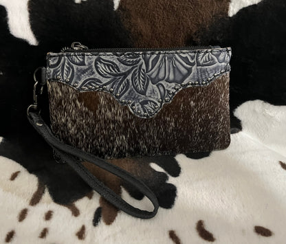COWHIDE TOOLED  PHONE WALLET