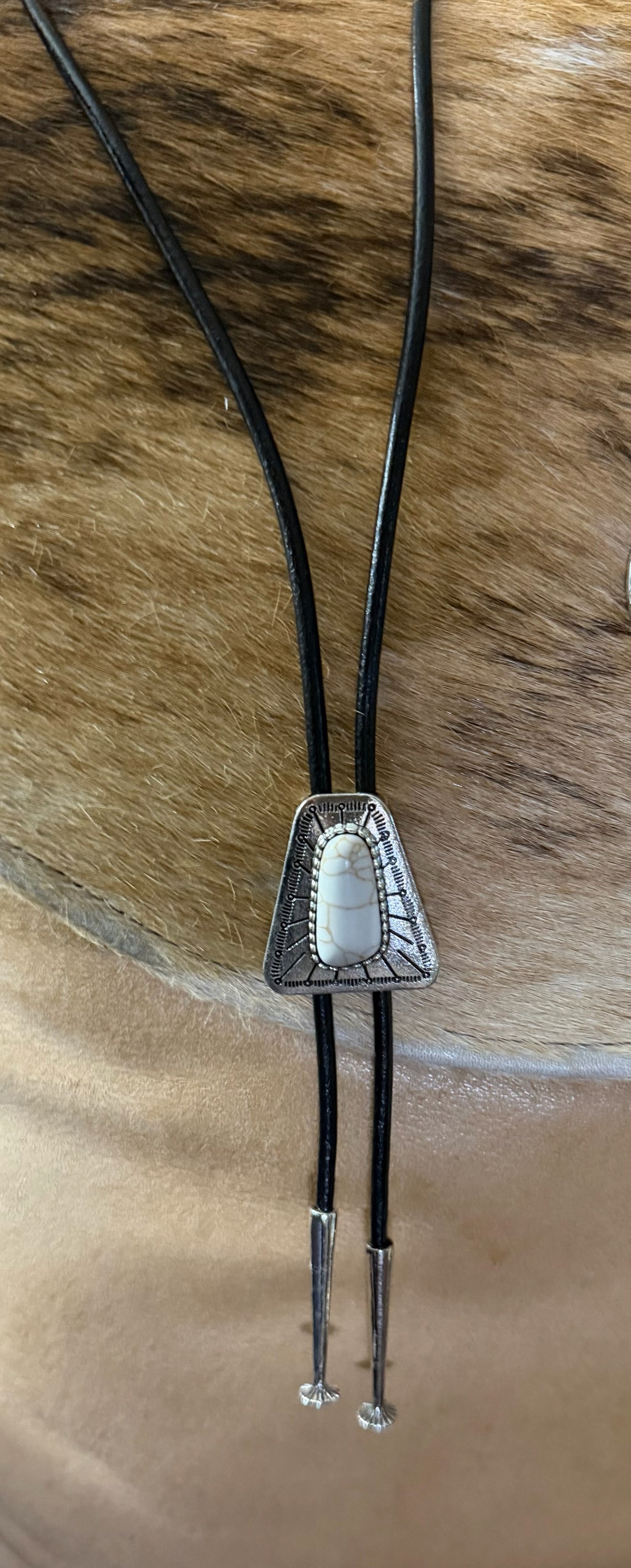 Turquoise Ribbon Bolo Tie