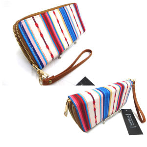 Western Style Double Zipper Wallet with Wrist Strap