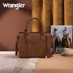 Wrangler Tooled Aztec Pattern Print Conceal Carry Crossbody Tote