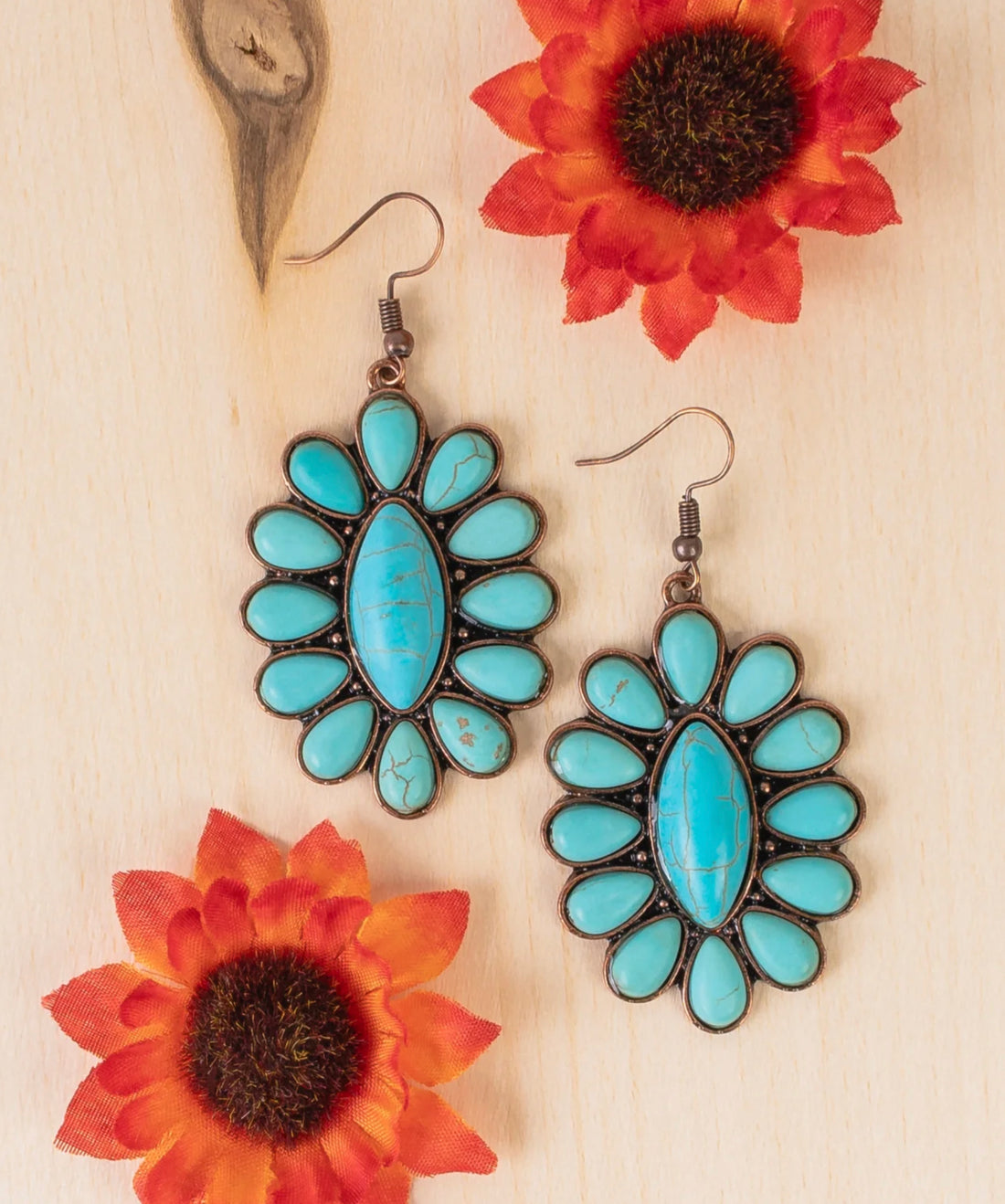Squash Bottom Floral Style Drop Earrings