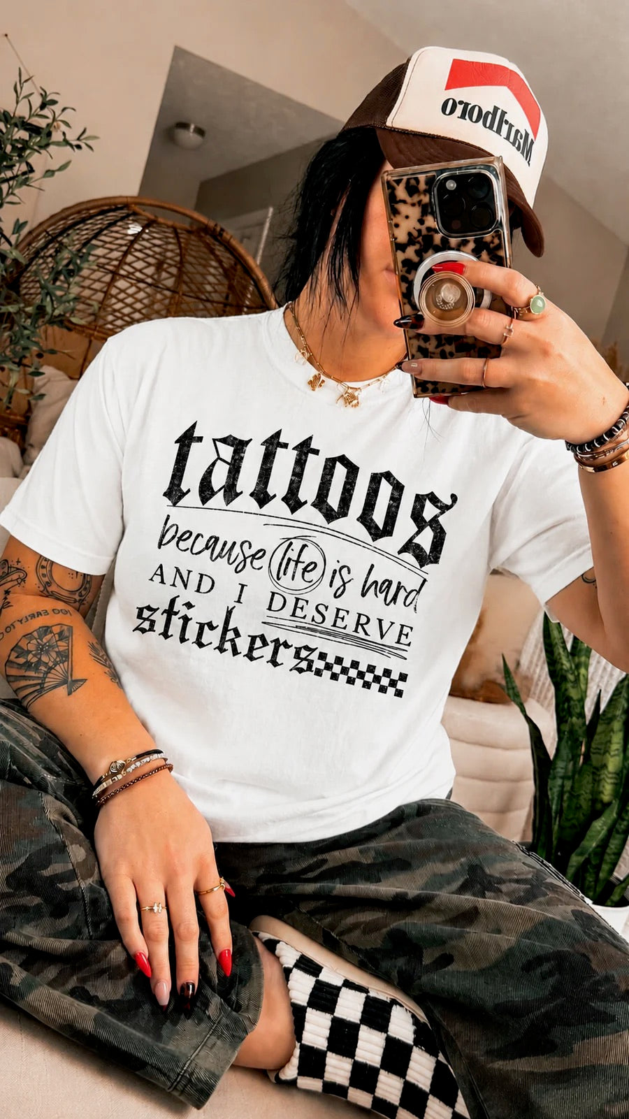 Tattoos.. Because Life is Hard Graphic Tee