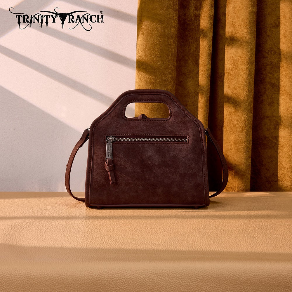 Trinity Ranch Genuine Cowhide Tophandle Satchel Crossbody Purse
