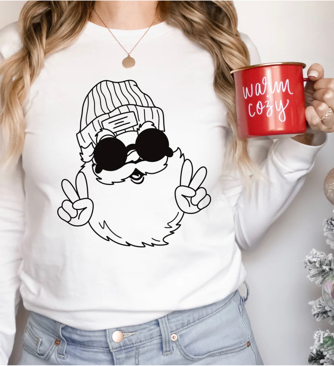 Hipster Santa Long Sleeve Sweatshirt