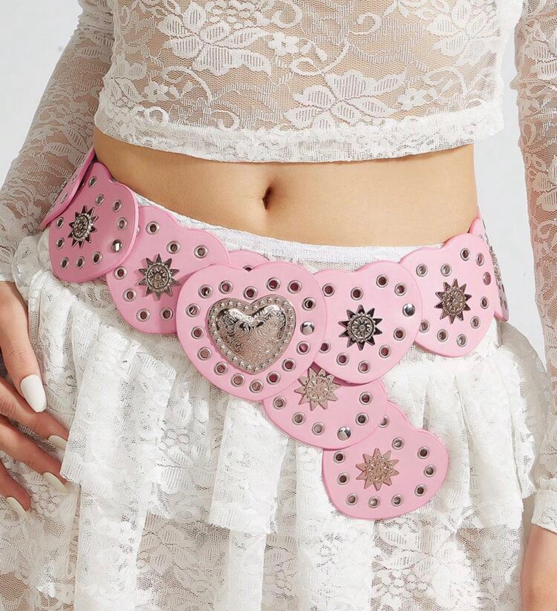 Western PU- Leather Heart Shaped Waist Belt