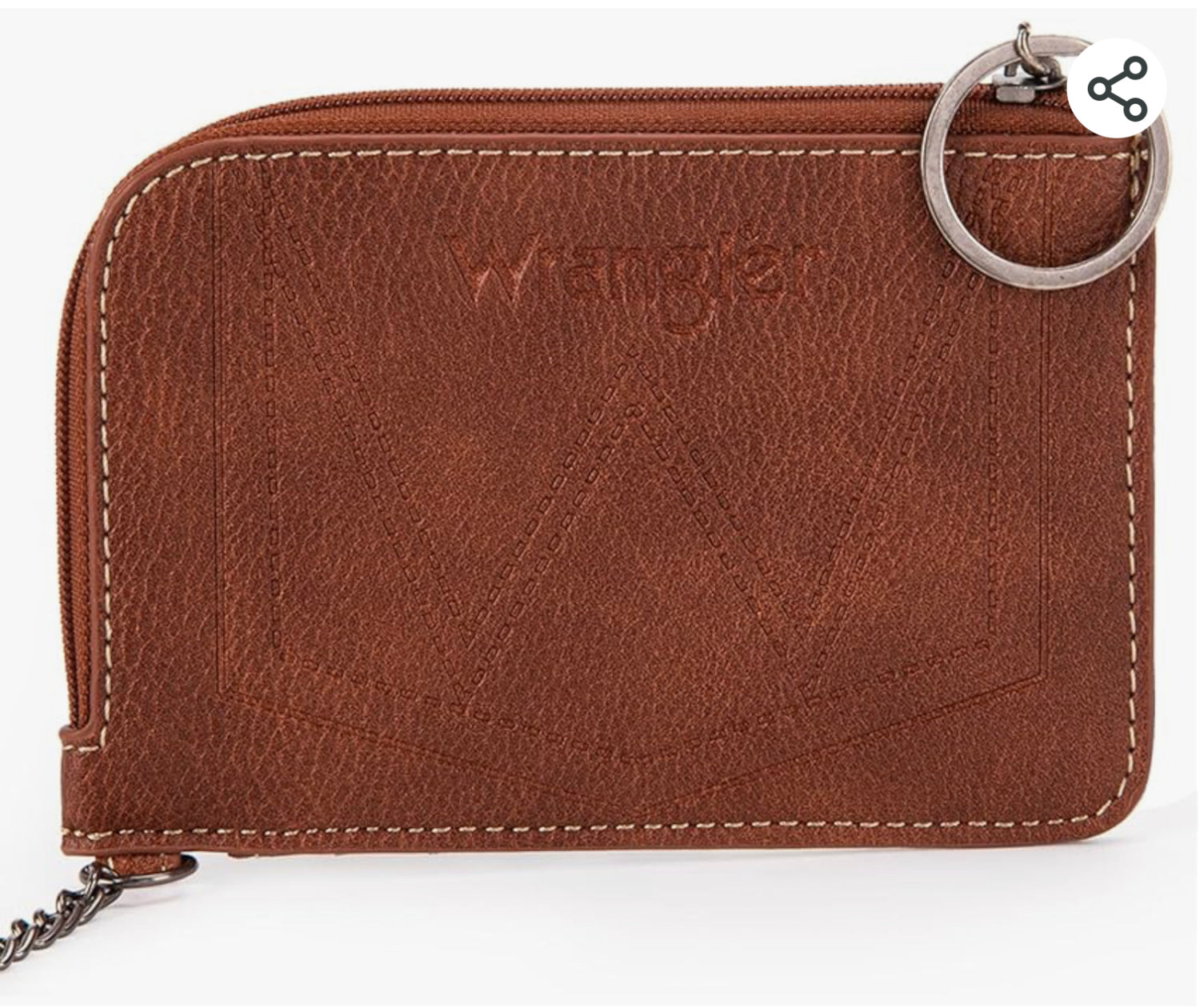 Wrangler Leather and canvas mini zip card case