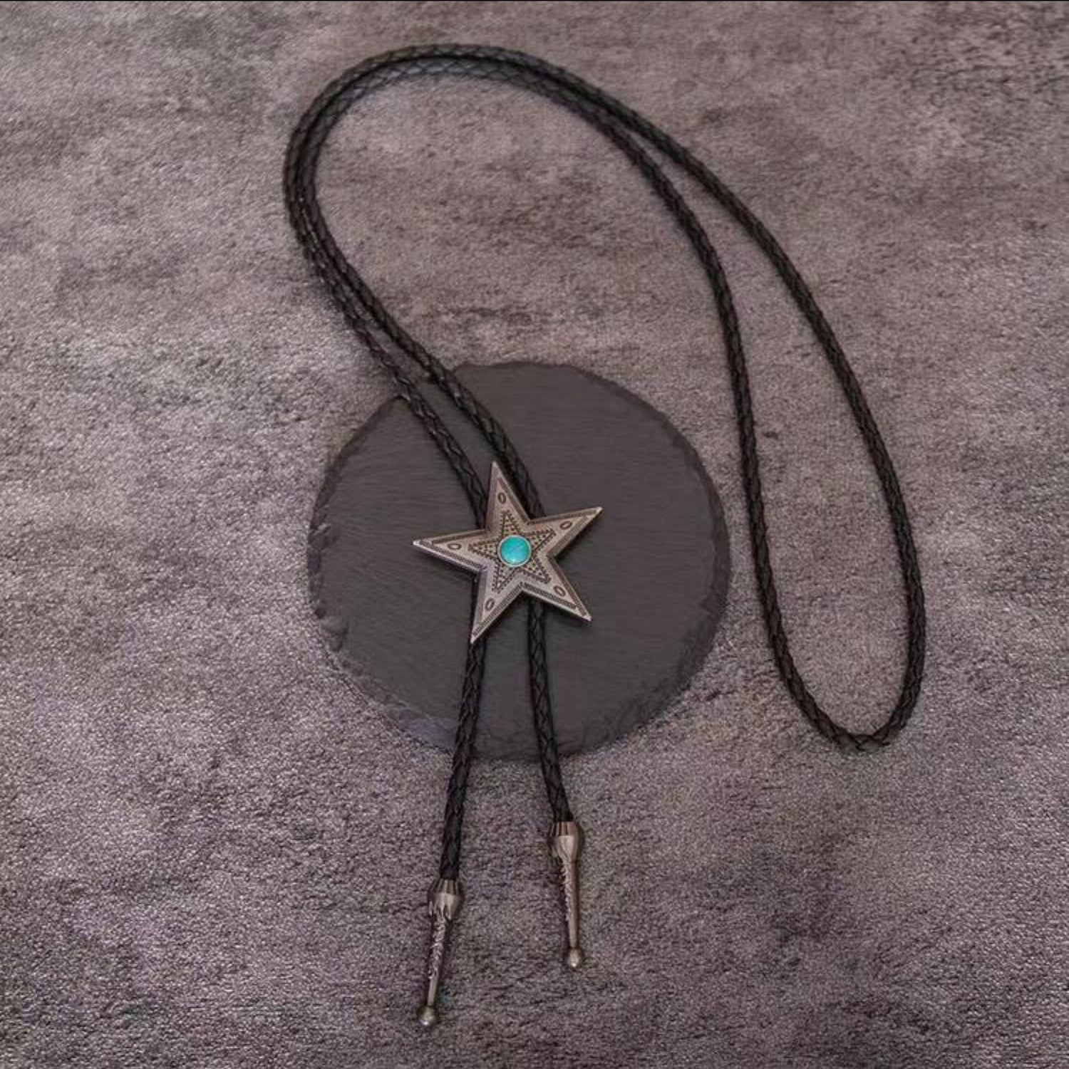 Turquoise Star Bolo Neck Tie