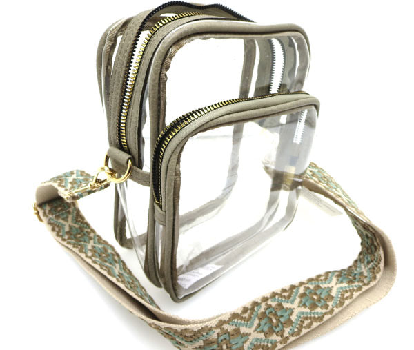 Clear Pack Stadium Purse with Guitar Strap