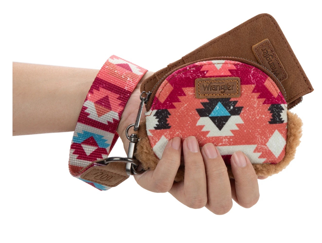 Wrangler Southwestern Art Print Dual Pouch Wristlet