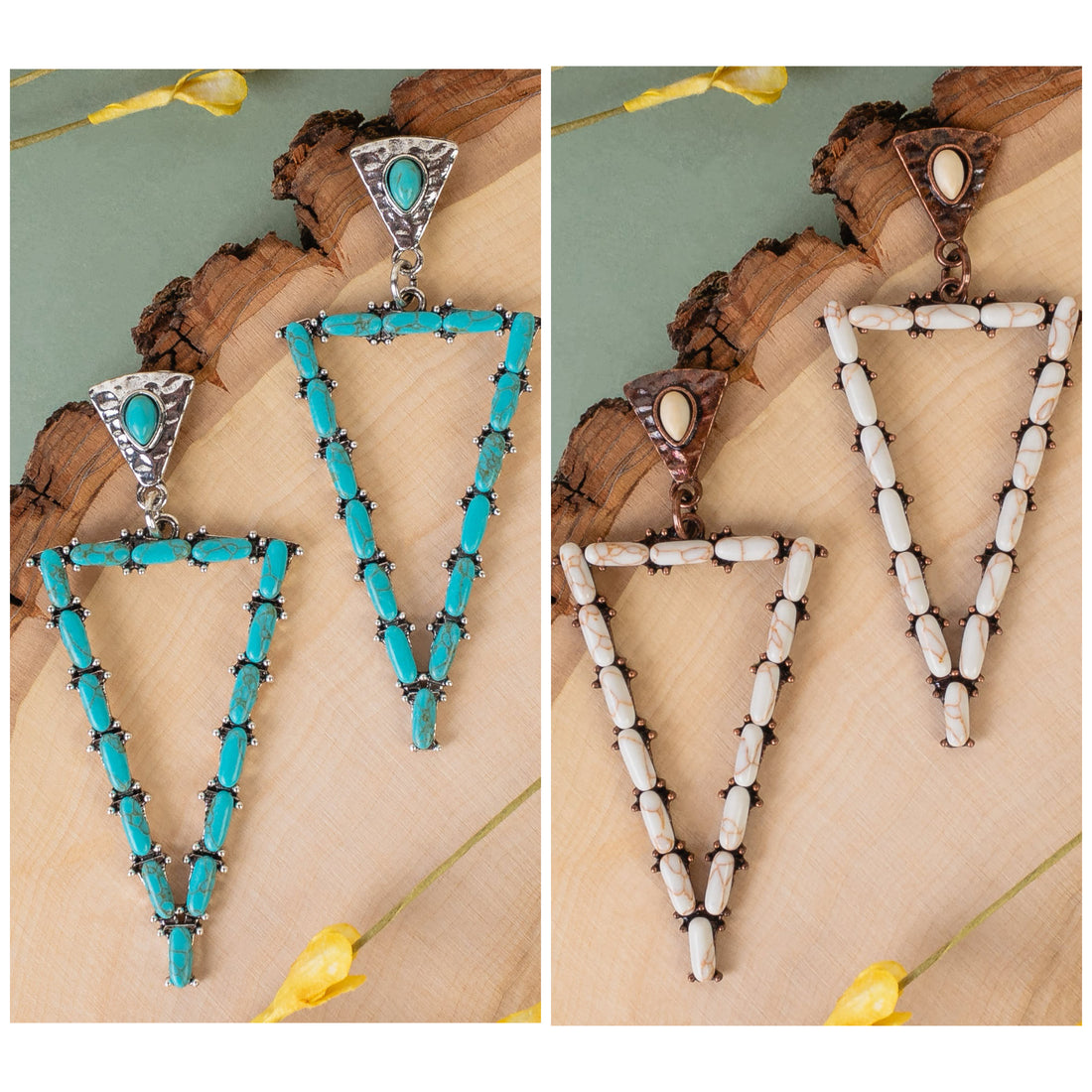Western Style Triangle Dangle Earrings