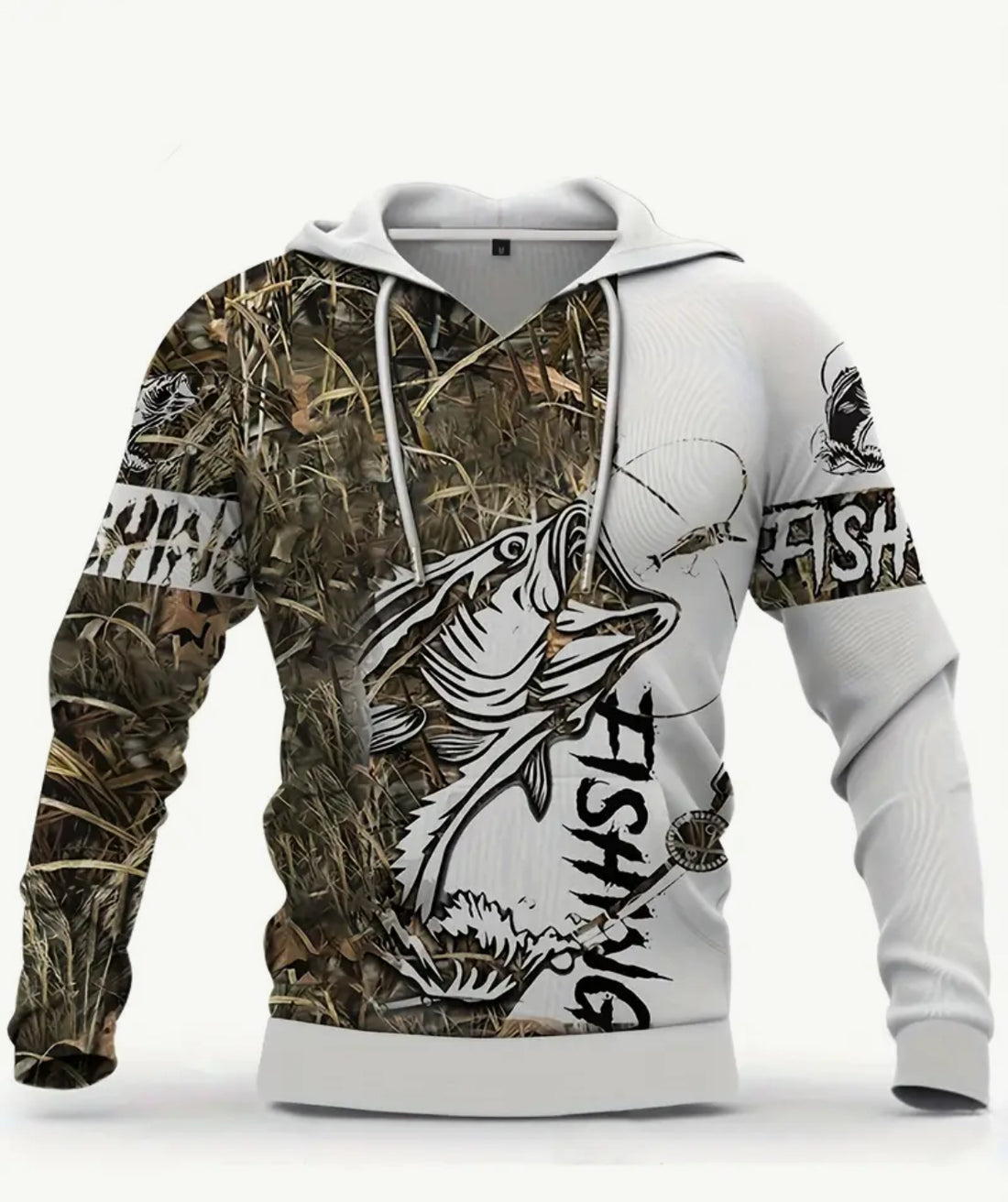 Men’s Fishing Pattern 3D Printed Hoodie