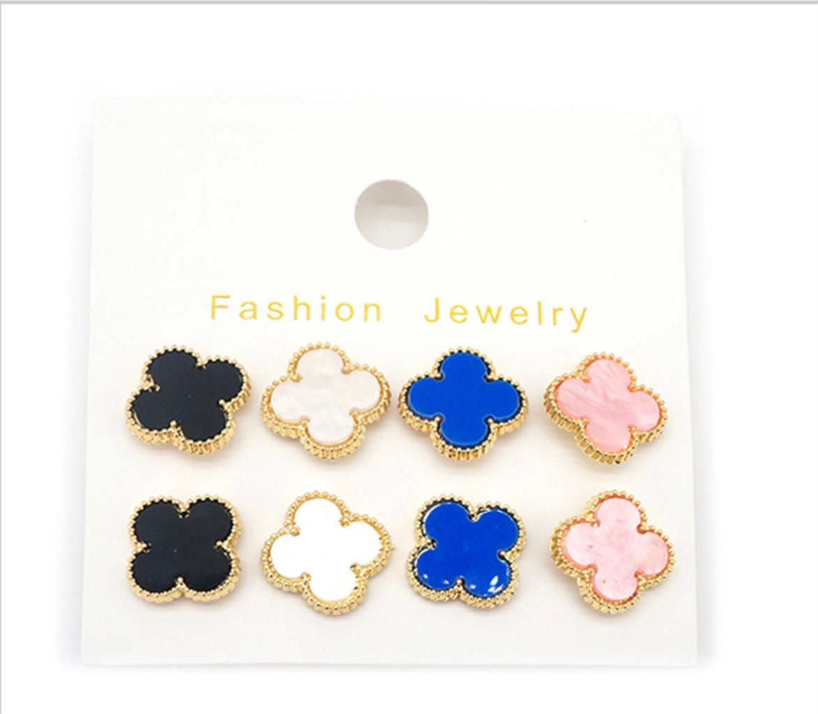 6pc. Clover Stud Earrings