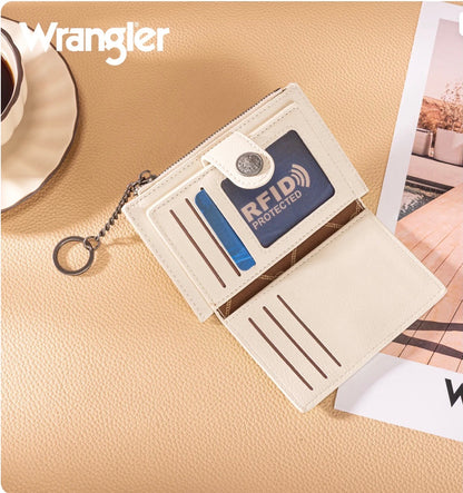 Wrangler Floral Embossed Bifold Wallet with Keychain