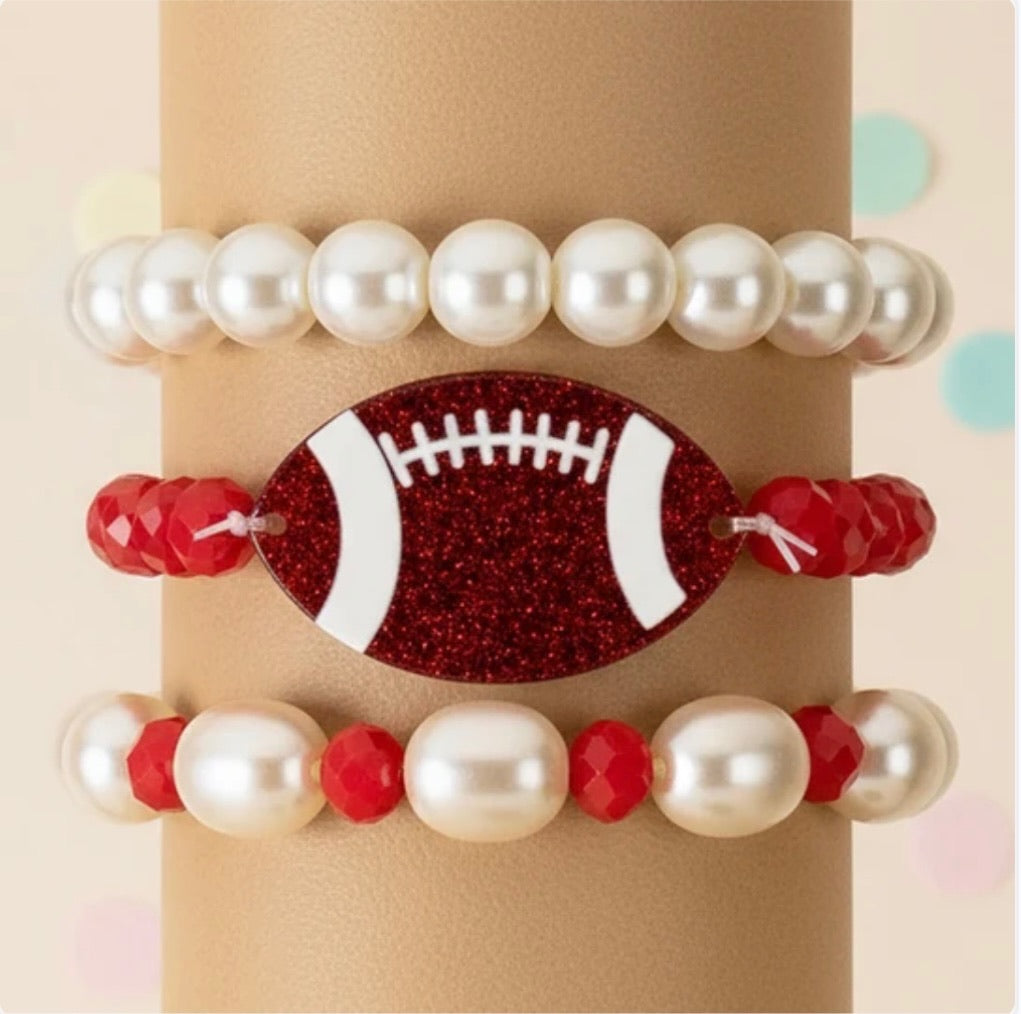 Stacked Football Bracelets