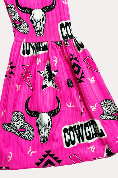 “Cowgirl Baby&quot; Printed Short Sleeve 2pc Girls Pants Set