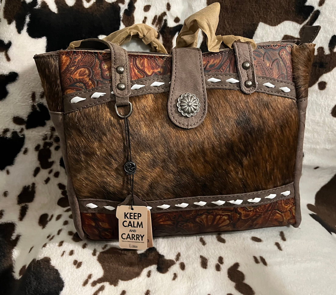 COWHIDE LEATHER BROWN PURSE-Rainbow Trading