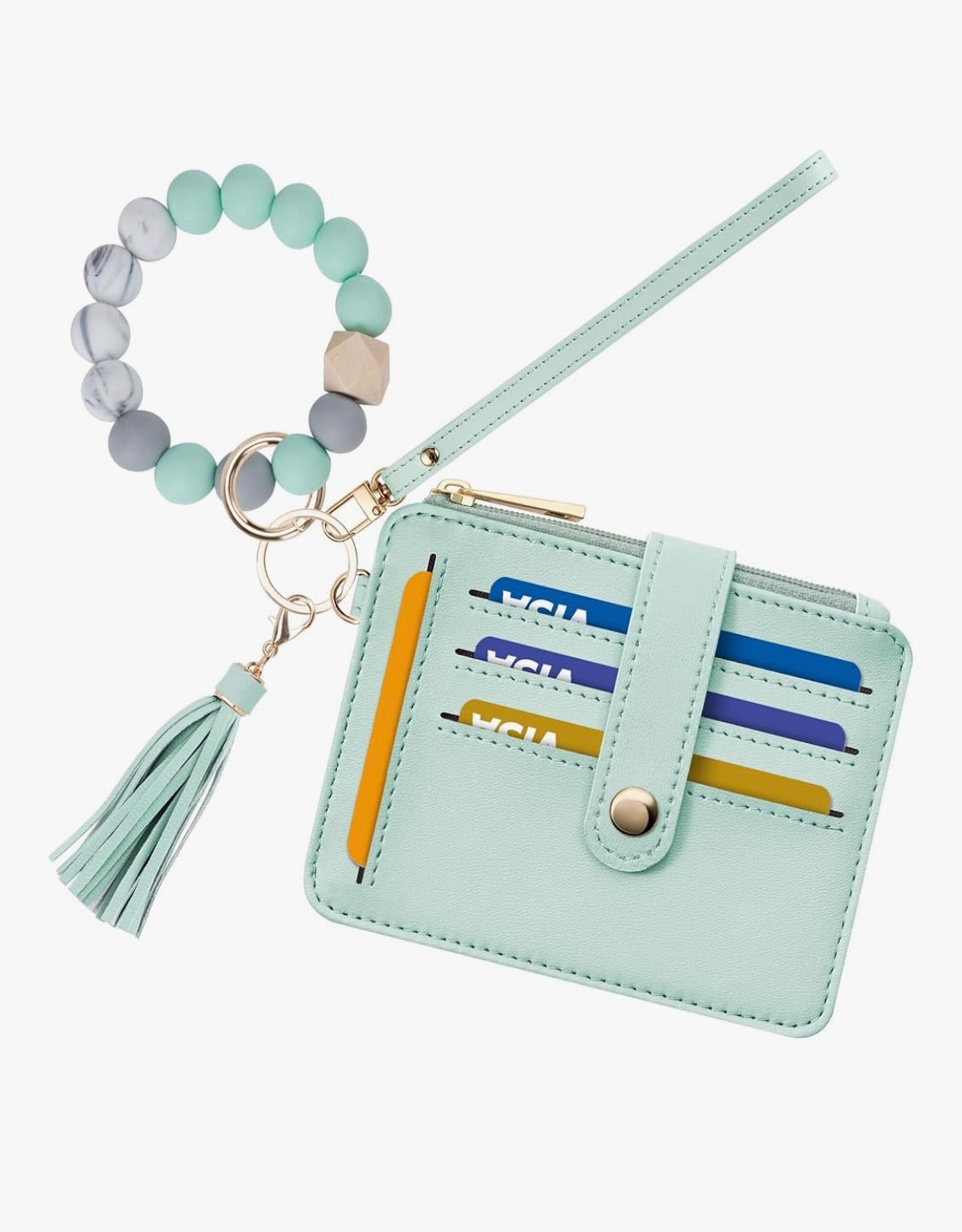 Wristlet RFID Blocking Credit Card Holding Keychain Wallet