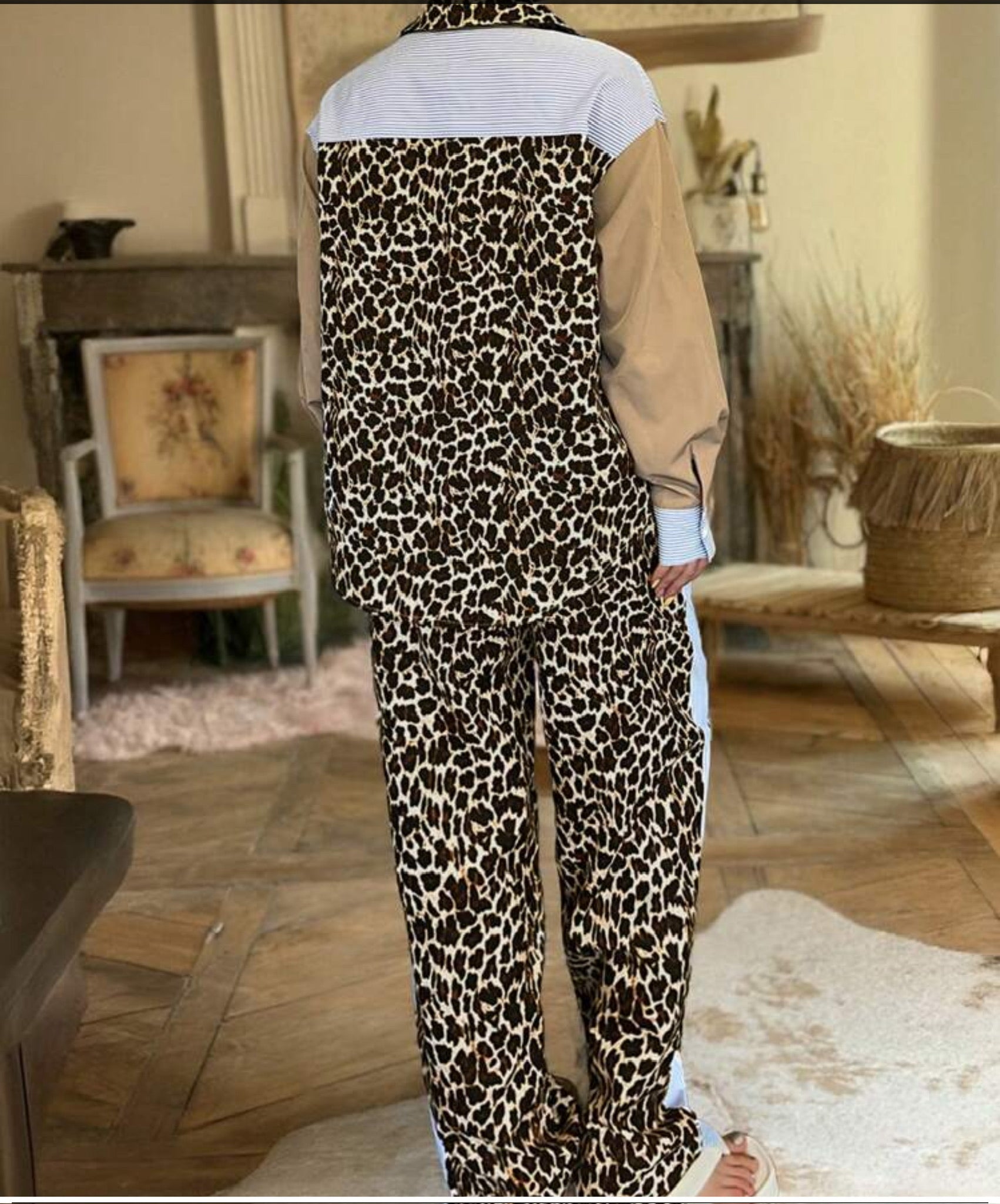 Women’s Casual Blue &amp; Leopard Print AirPort Day Set