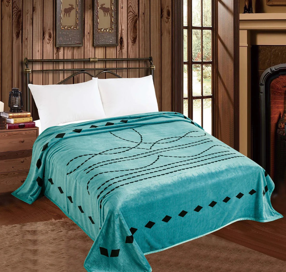 BOOTSTITCH PRINT THROW BLANKET - KING SIZE - 2 DESIGNS