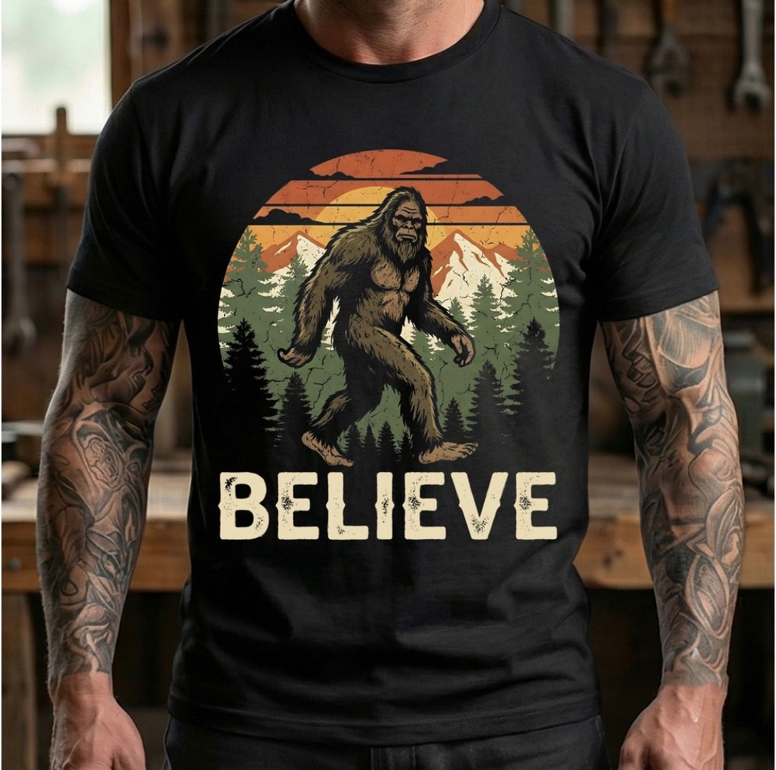 Retro Sasquatch “ Believe” Graphic Tee