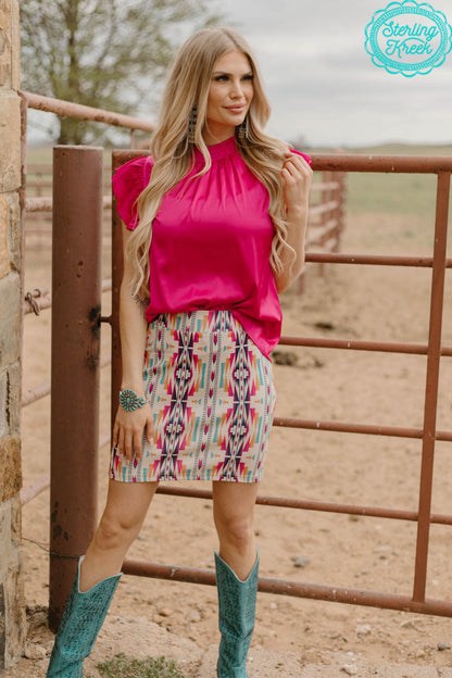 River Run Aztec Print Skirt