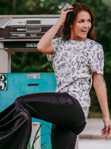 Sheriff Justice Western Print Top