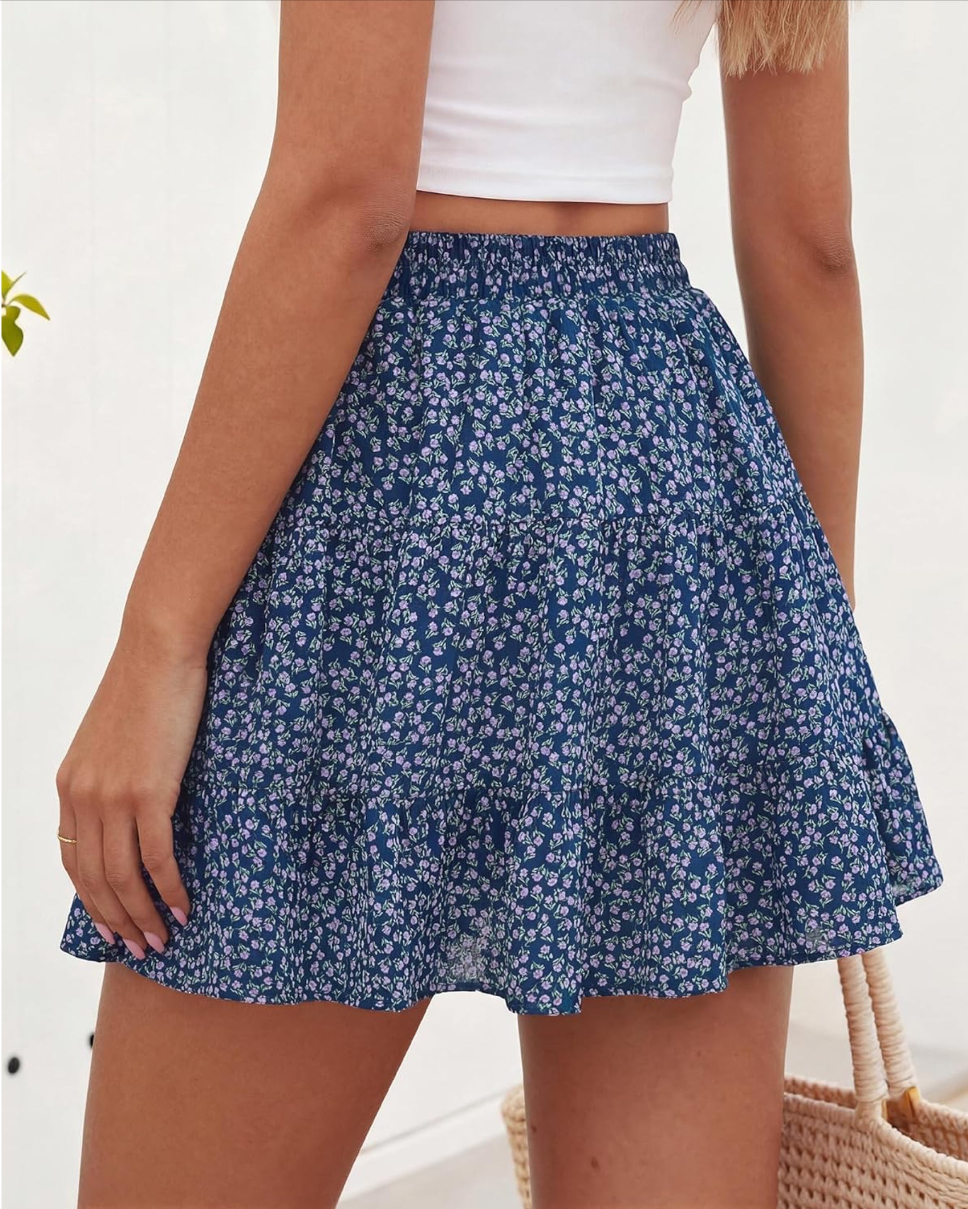 Women’s Casual Flared Mini Skirt with Shorts