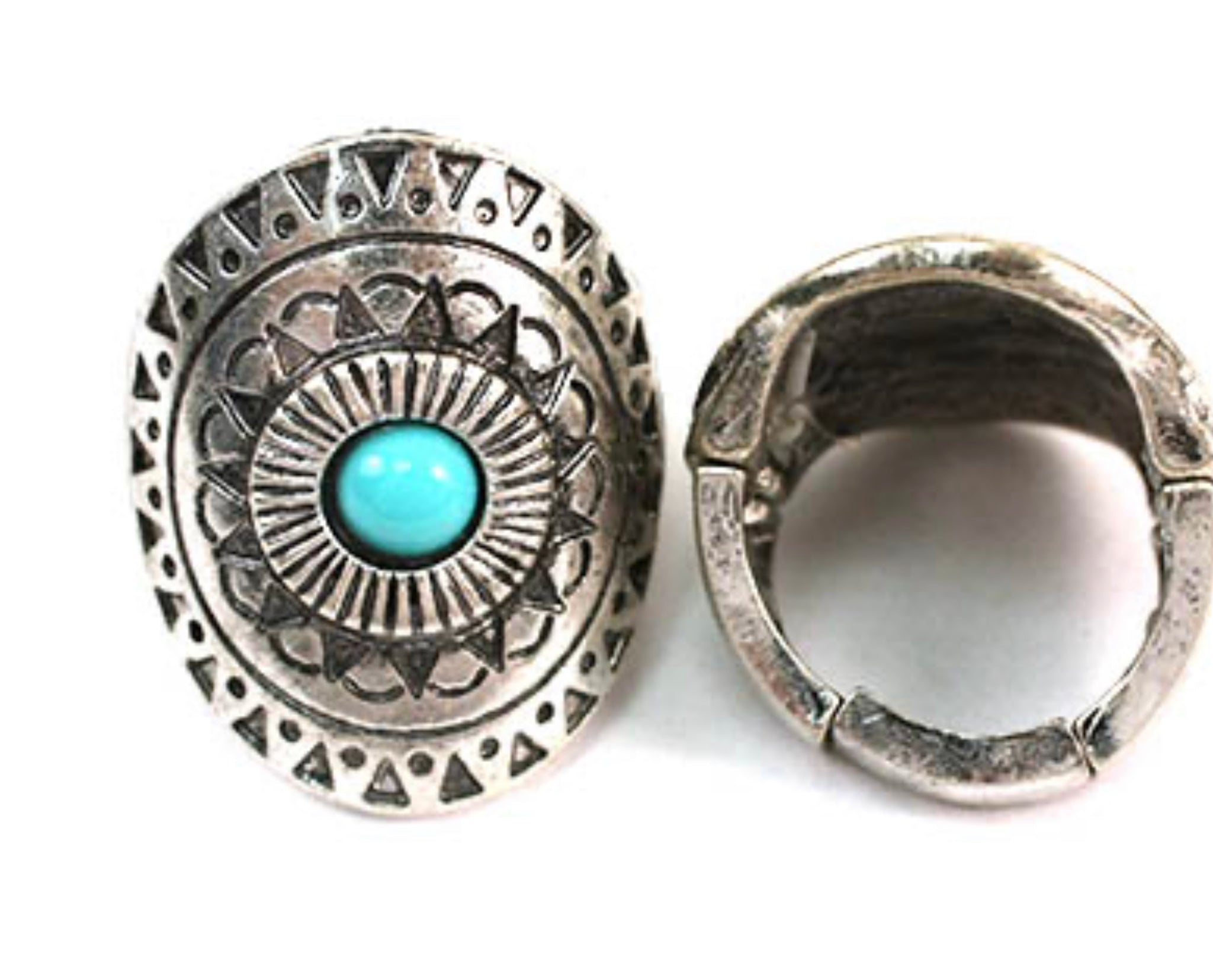 Women’s Adjustable Burnished Silver Rings