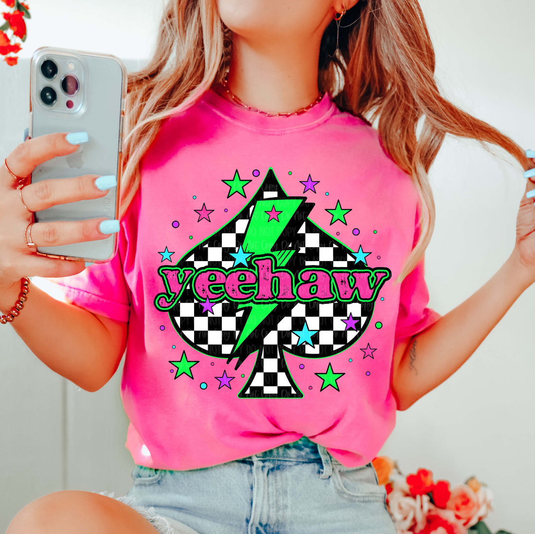Yeehaw Check Spade Graphic Tee