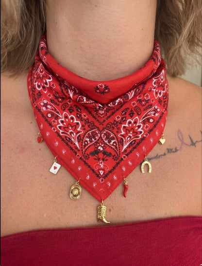 Western Fashion Paisley Print Scarf with Charms