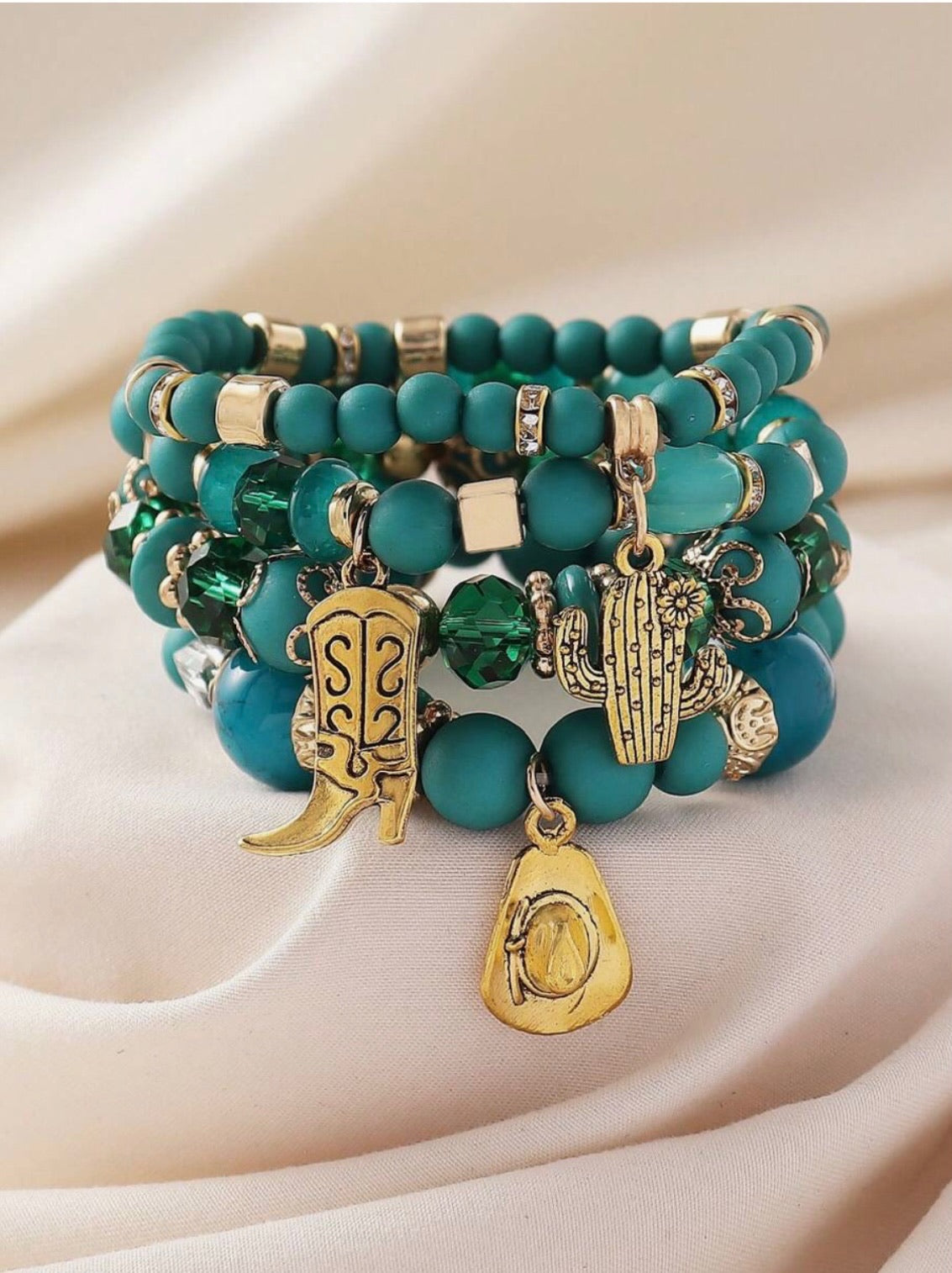 4pc. Western Charm Stretch Bracelet Set