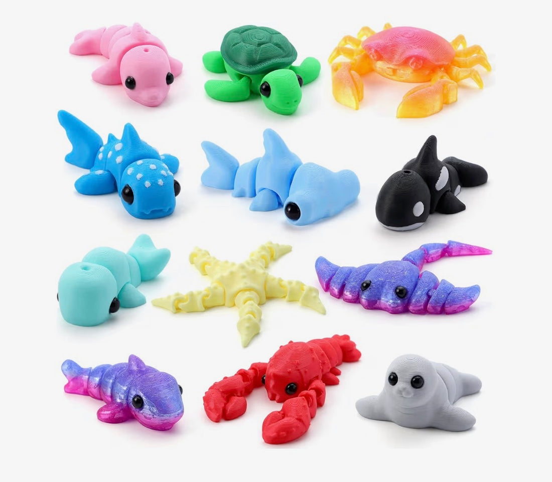 3D Printed Animals, Ocean & Dinosaur