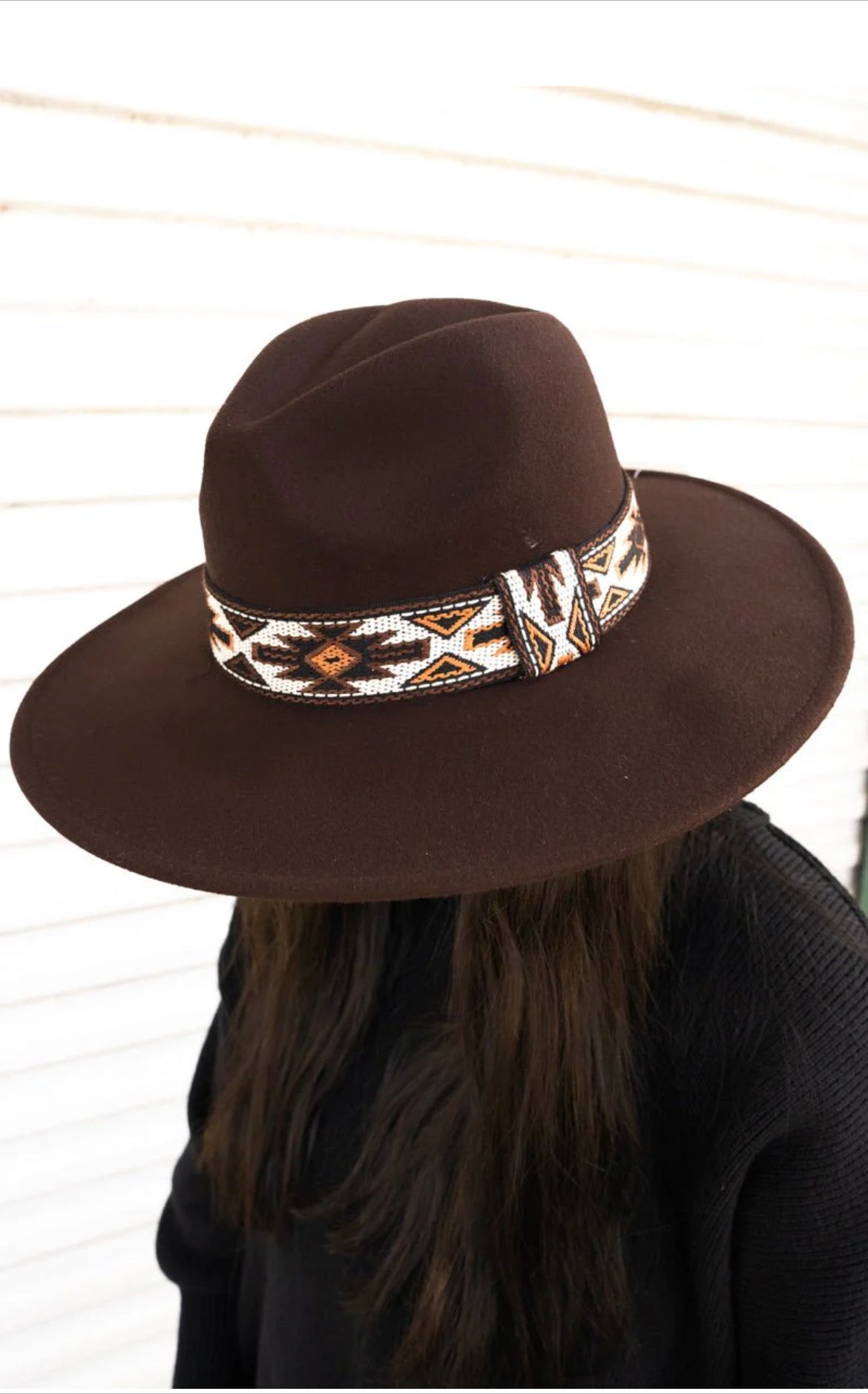 Fedora Wide Brim Felt Hat with Retro Hat Band