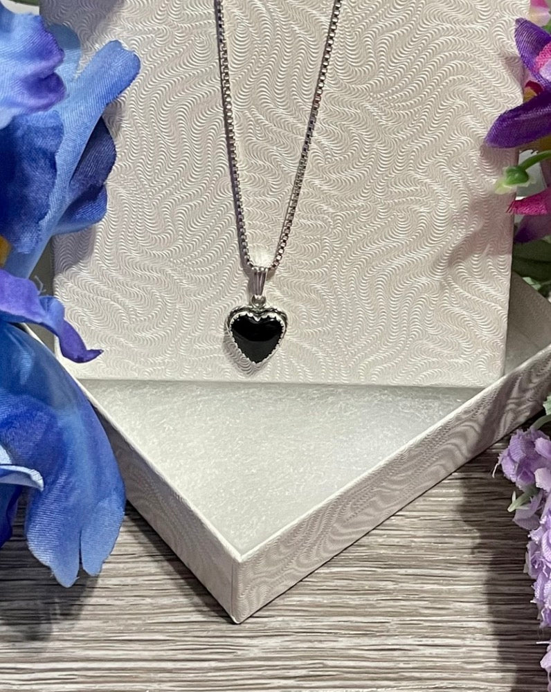 Wrangler Silver Chain - Heart Stone and Matching Earrings Set