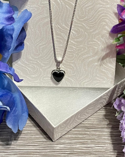 Wrangler Silver Chain - Heart Stone and Matching Earrings Set