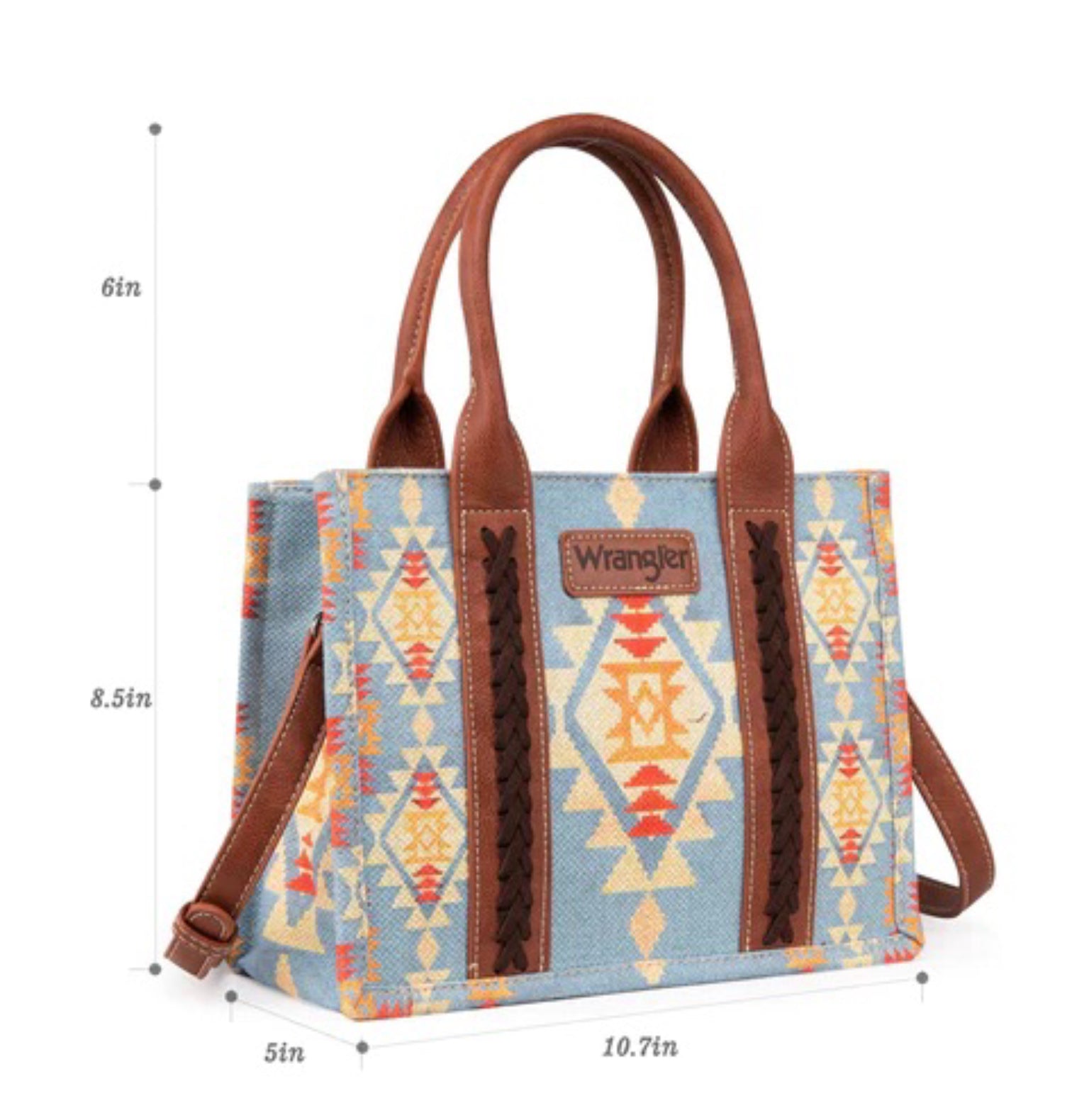 Wrangler Southwestern Print Small Canvas Crossbody Tote