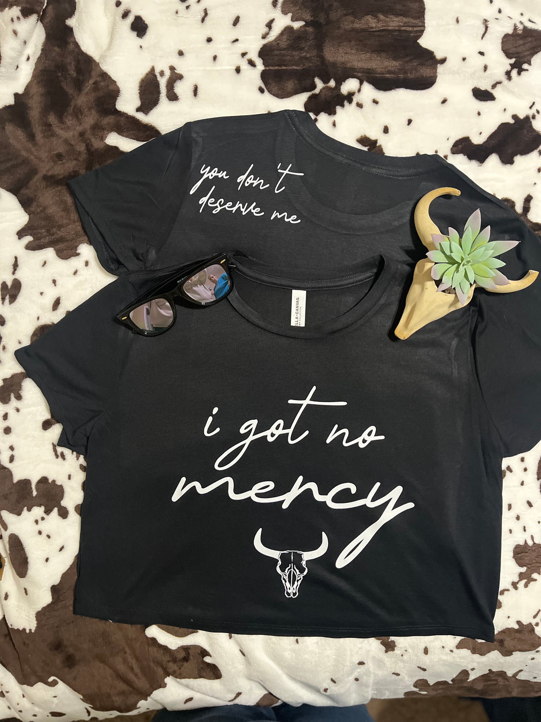 I Got No Mercy.. You Don’t Deserve Me Graphic Crop Top