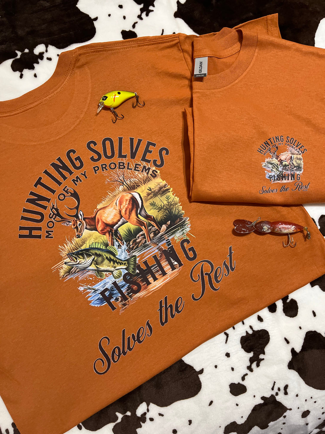 Hunting Solves Most of My Problems.. Fishing Solves the Rest Graphic Tee