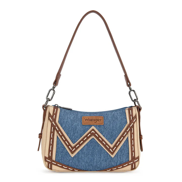 Wrangler Contrast Stitch Chevron Satchel Purse