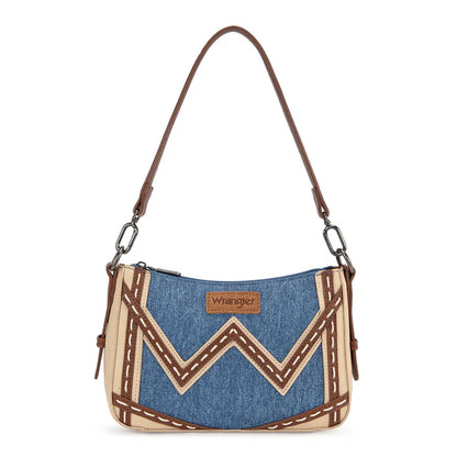 Wrangler Contrast Stitch Chevron Satchel Purse
