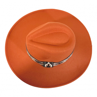 Fedora Wide Brim Felt Hat with Retro Hat Band