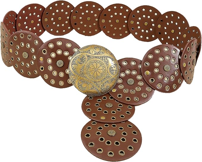 Vintage Western Cowboy Belt with Rivets Eyelets with Metal Buckle
