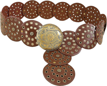 Vintage Western Cowboy Belt with Rivets Eyelets with Metal Buckle