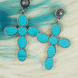 Concho and Cross Turquoise Tipton Dangle Earrings