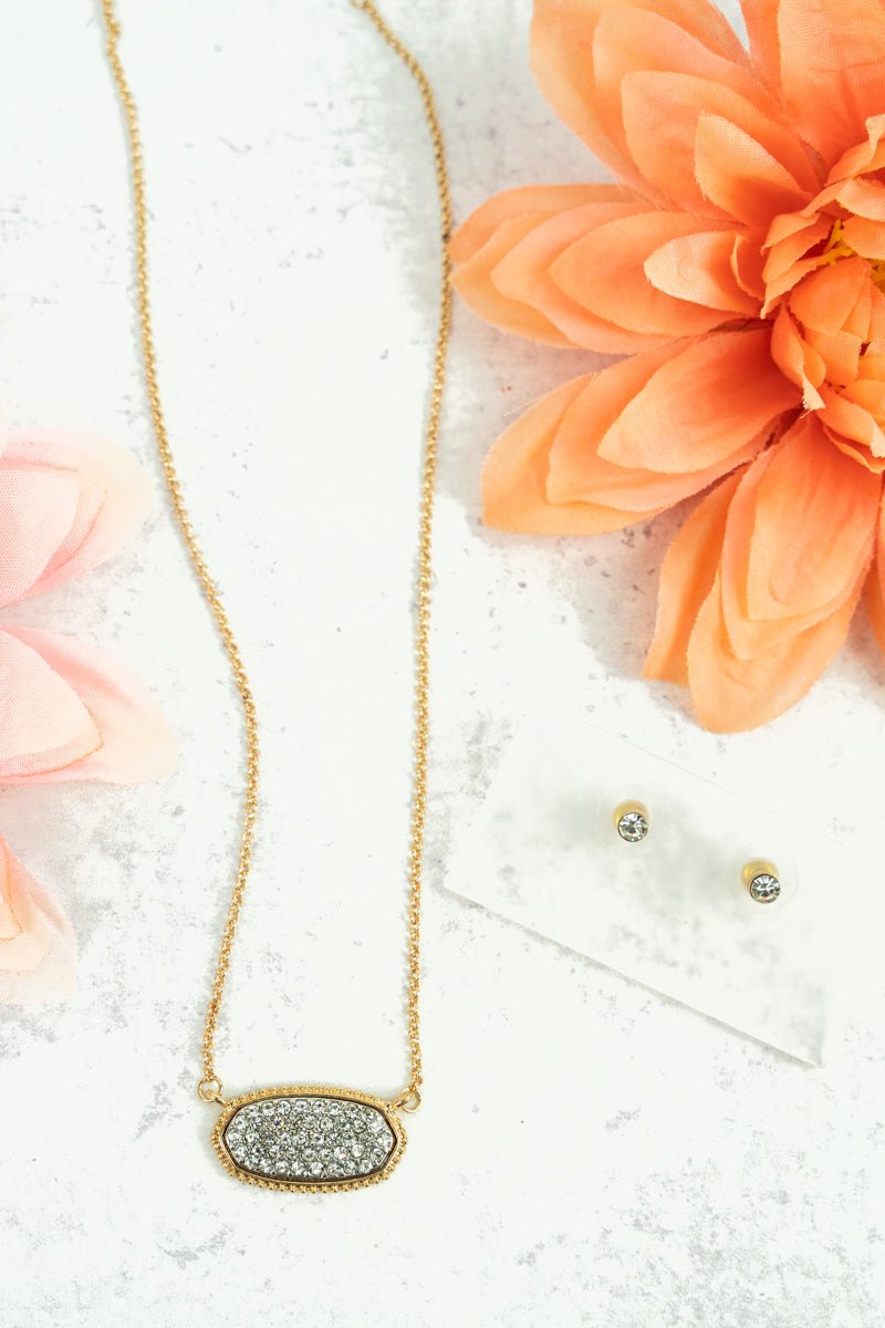Clarice Crystal Encrusted Goldtone Necklace