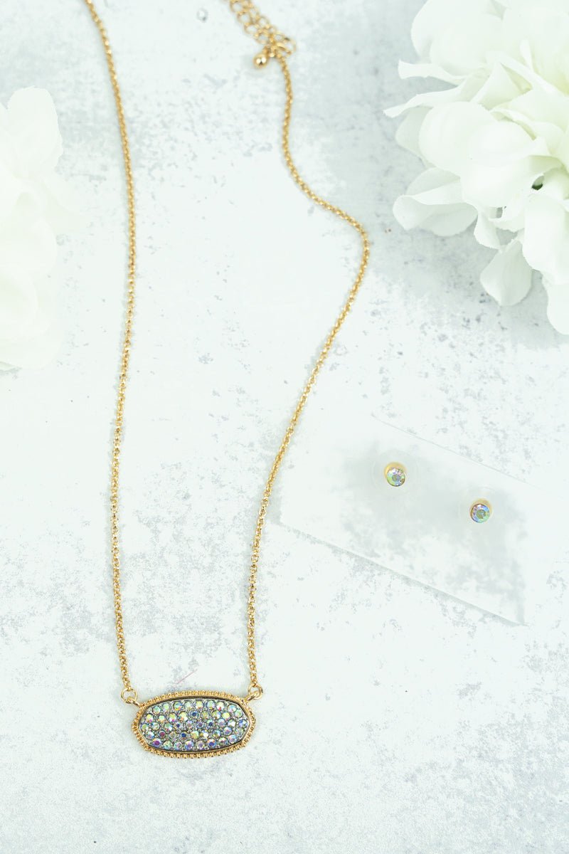 Clarice Crystal Encrusted Goldtone Necklace