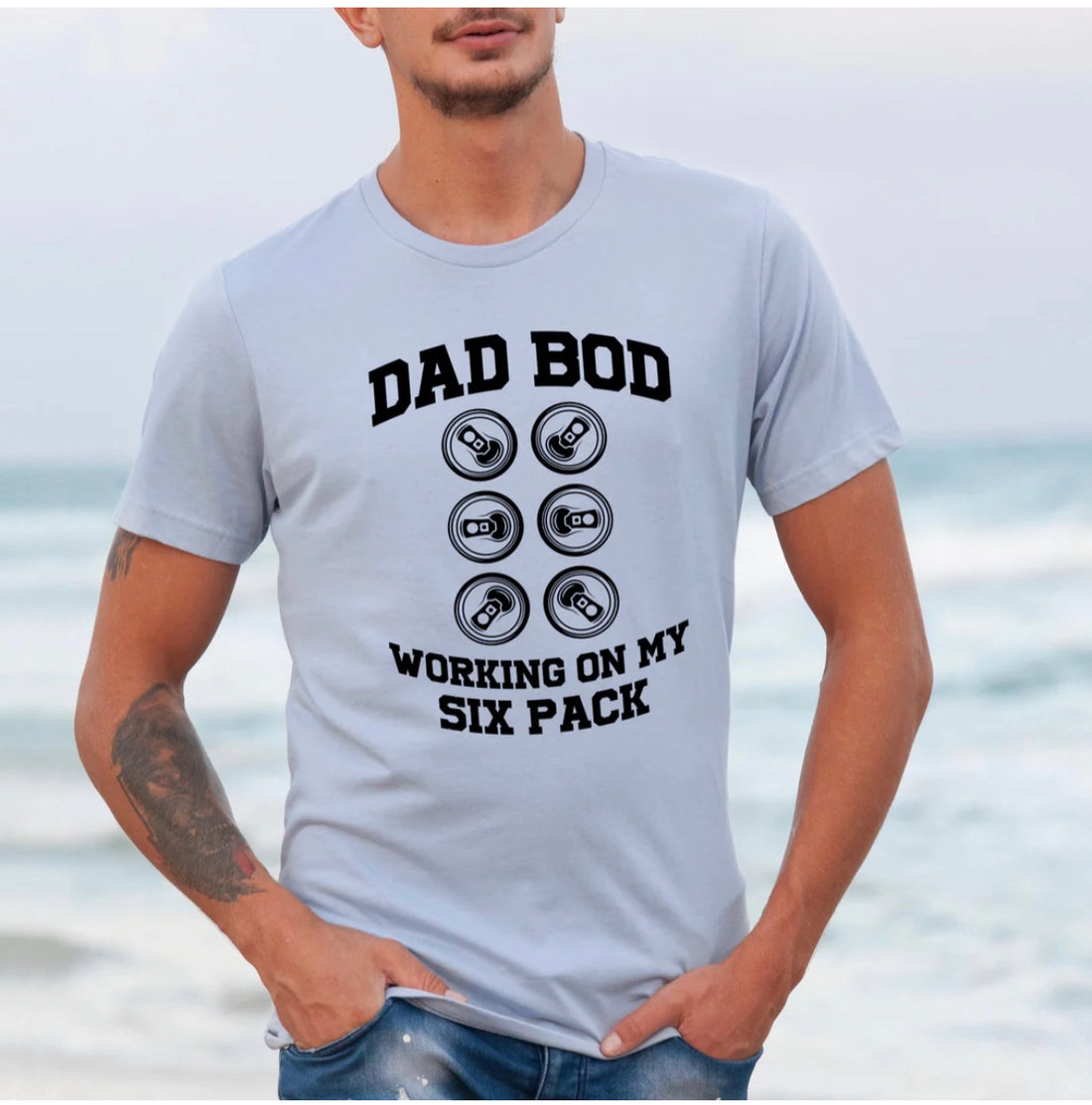 ‘Dad Bod, Working On My Six Pack’ Graphic T-Shirt