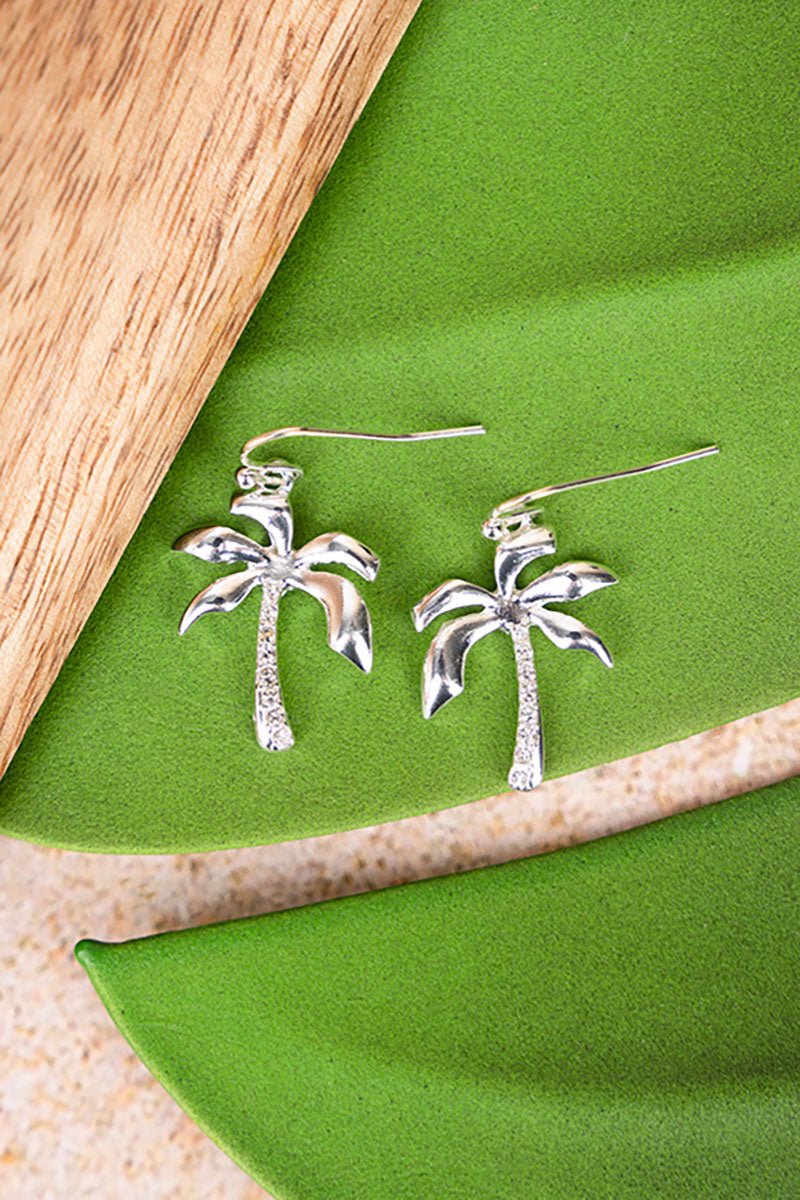 Cabo Coast Crystal Palm Tree Dangle Earrings